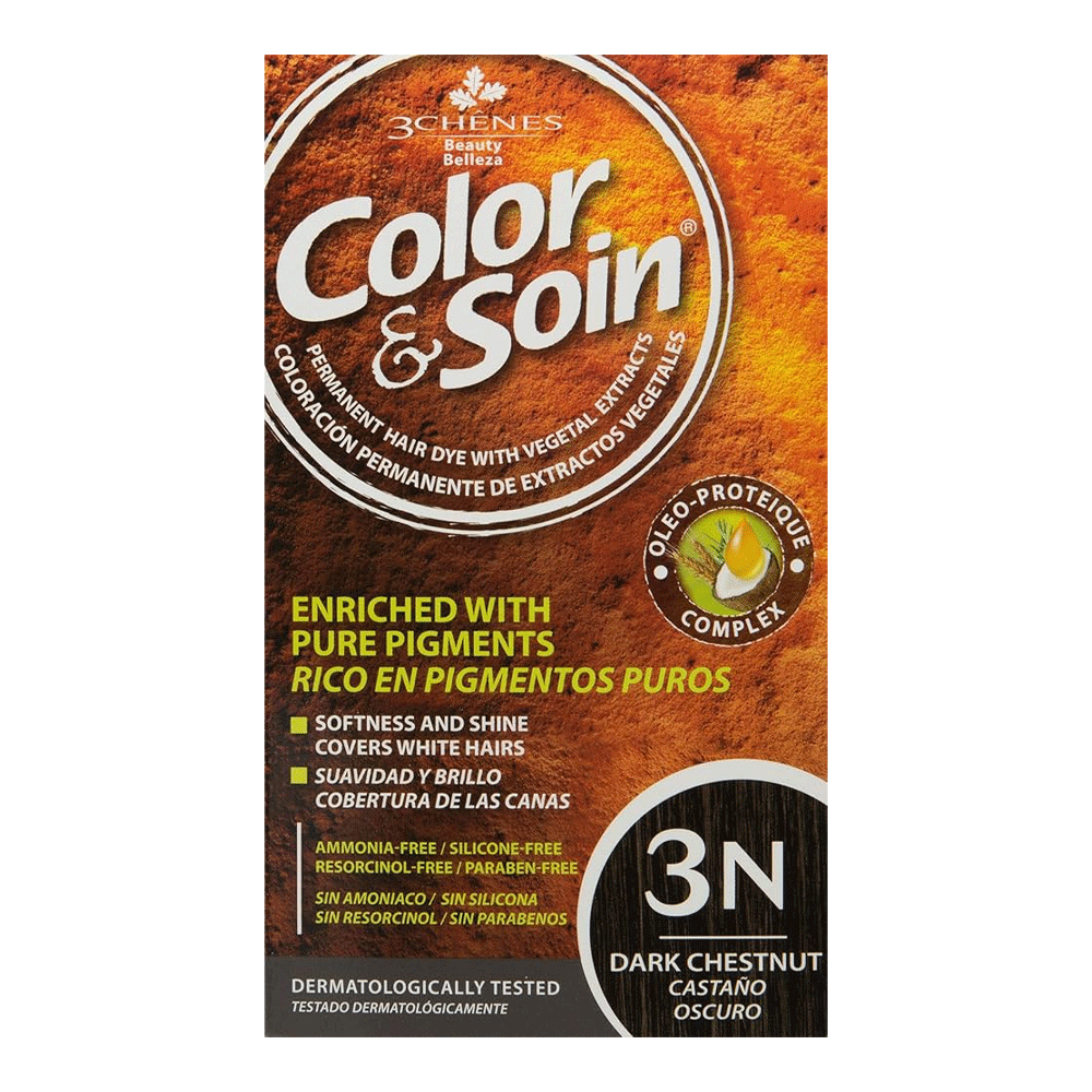 Color & Soin Permanent Hair Dye 3N Dark Chestnut 135ml