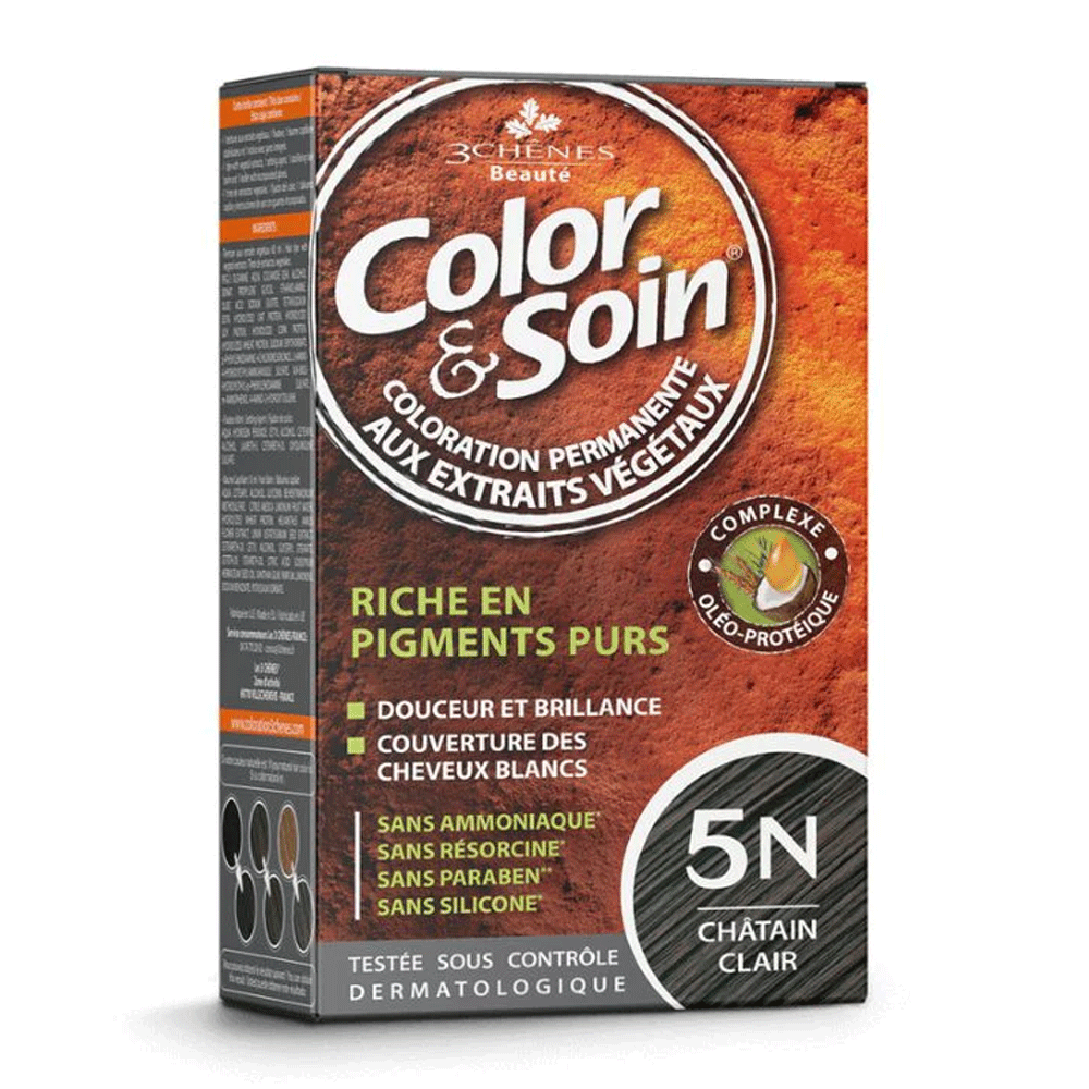 Color & Soin Permanent Hair Dye 5N Light Chestnut 135ml