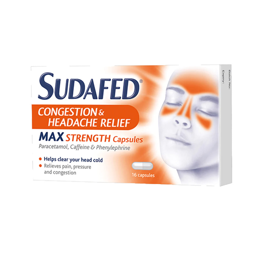 Sudafed Max Strength 16 Cap - Snapcart.pk