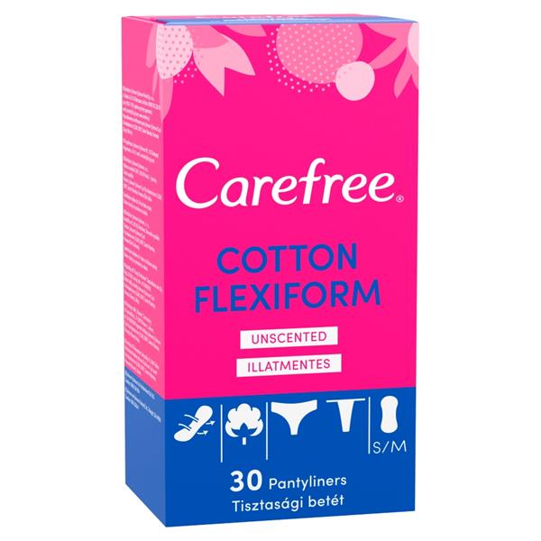 Care Free Panty Liner Flexiform Unscented Cotton 30 S
