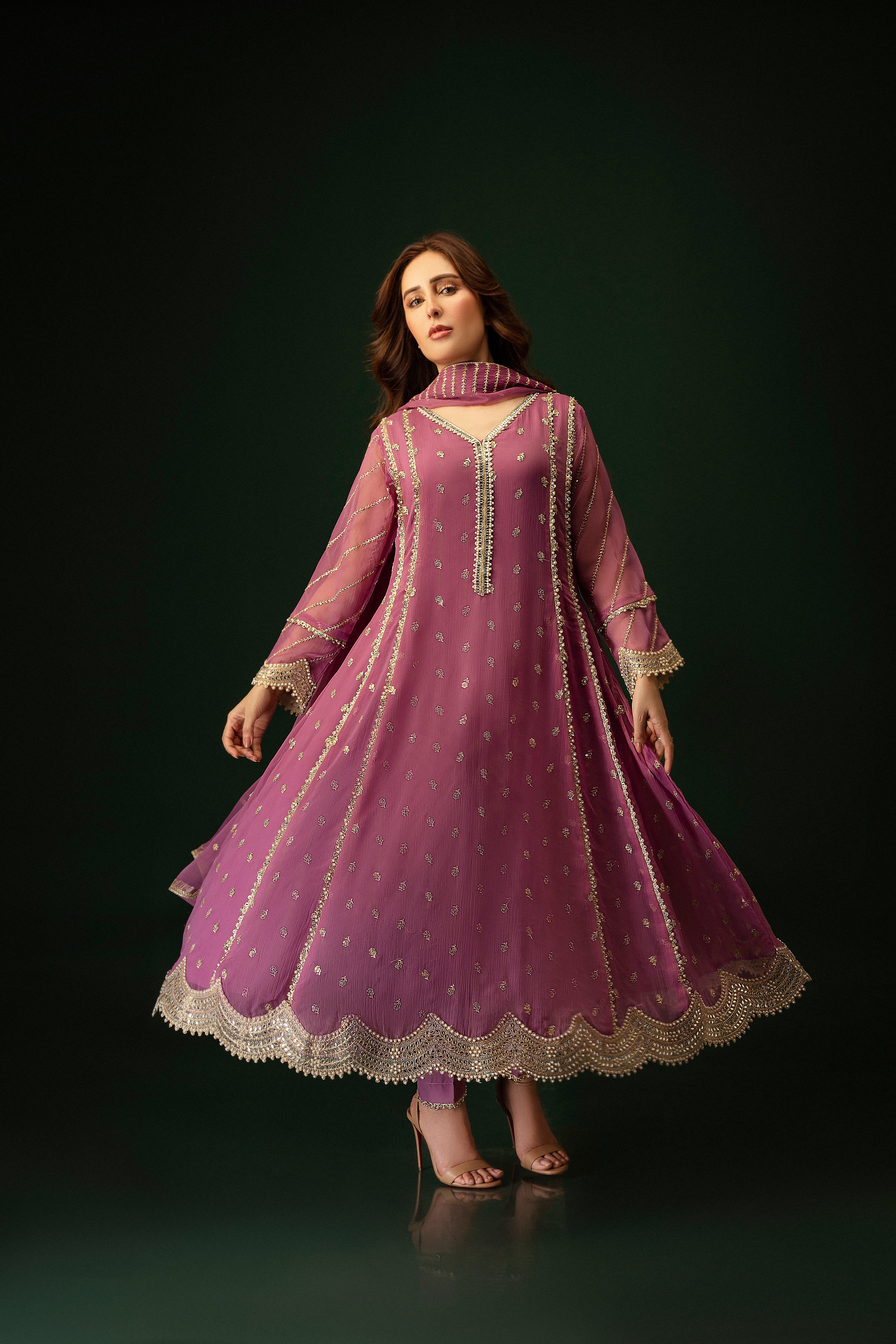 Gulaal By Al Harir Stitched 3 Piece Formals Suit-AH006-Gulaal-Lilac