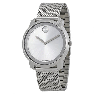 Movado Bold Series Silver Stainless Steel Mesh Silver Dial Quartz Watch for Ladies- 3600241