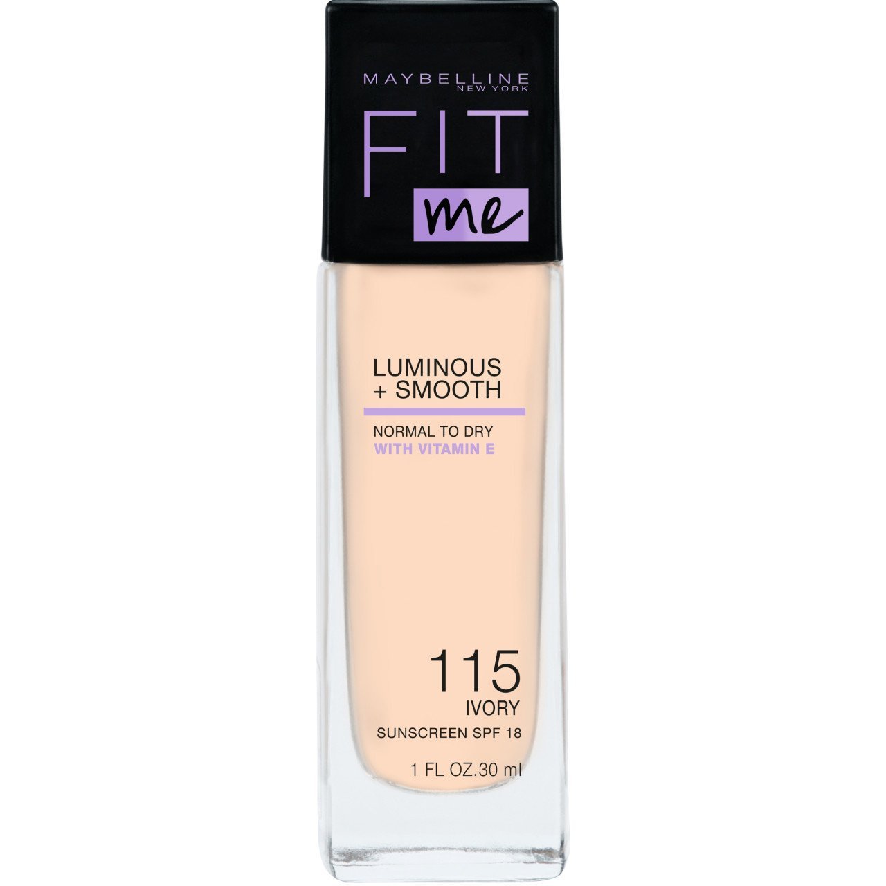 Maybelline New York- Fit Me Luminous Smooth Liquid Foundation - 115 Ivory - For Normal to Dry Skin