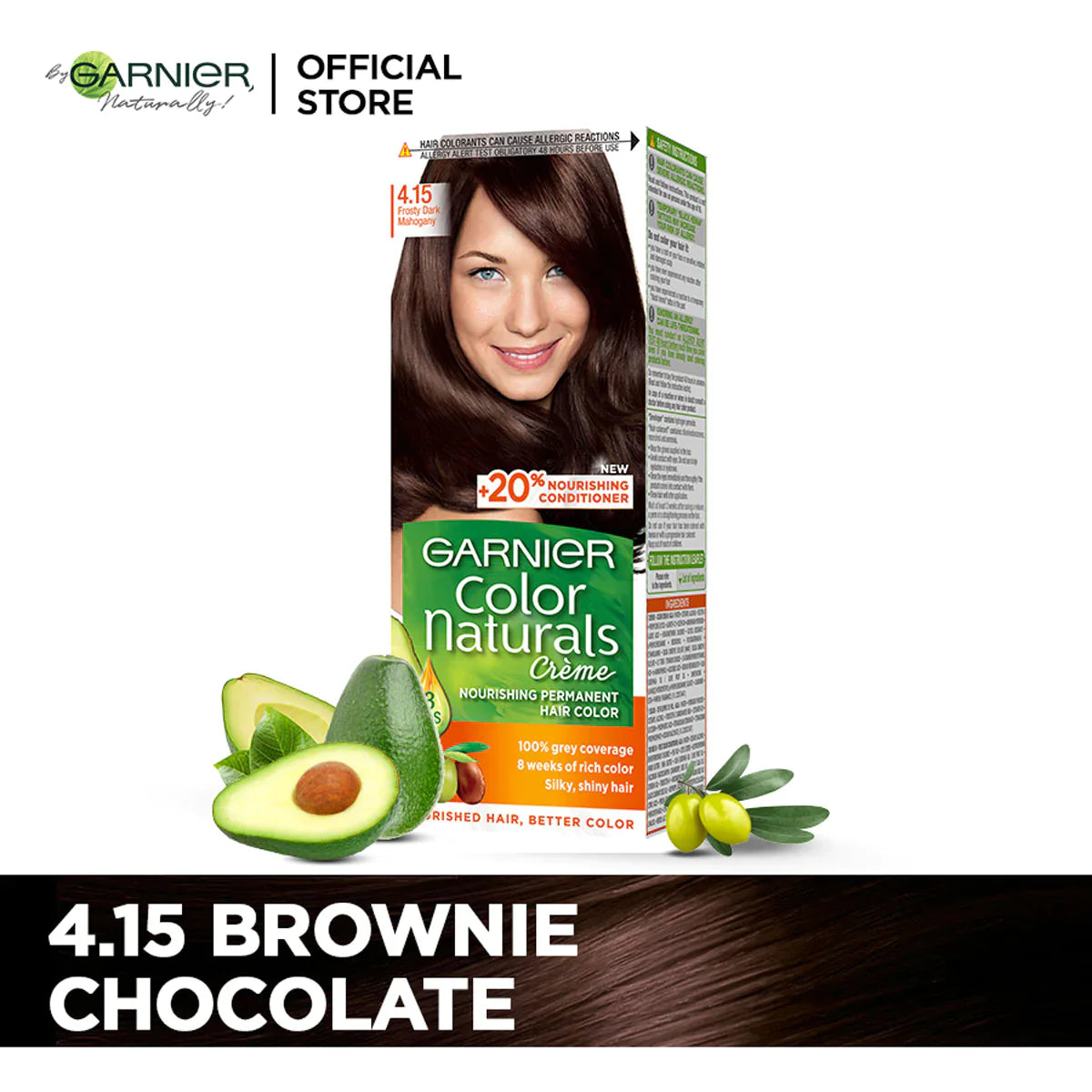 Garnier Color Natural Cream 4.15 Frosty Dark Mahogany - Snapcart.pk