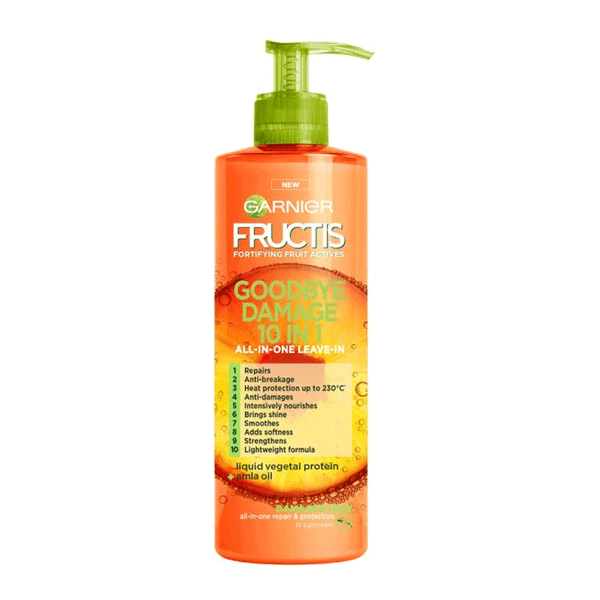 Garnier Frucits Goodbye Damage Keratin 10-in-1 Leave-In Hair Cream 400ml - Snapcart.pk