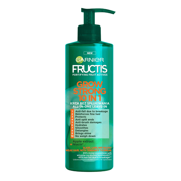 Garnier Frucits Grow Strong 10-in-1 Leave-In Hair Cream 400ml - Snapcart.pk