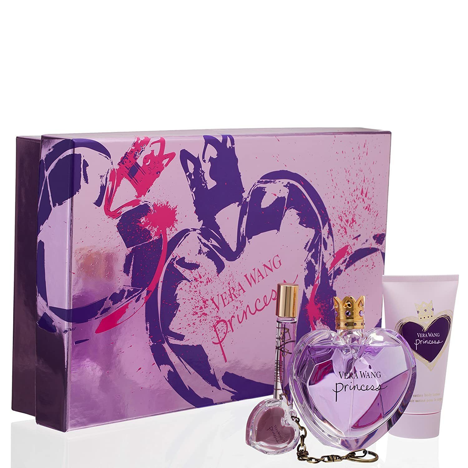 Vera Wang Princess Women Set EDT 100Ml+EDT 10Ml+B Lotion 75Ml+LipGlos Keychain
