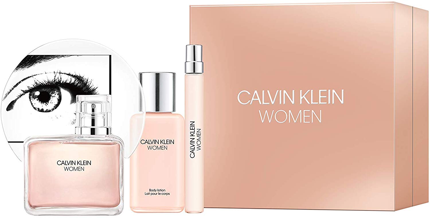 Calvin Klein Women Perfume 3 Piece Gift Set Edp Spray 3.4 OZ + Lotion + Mini Nib-Gift Set