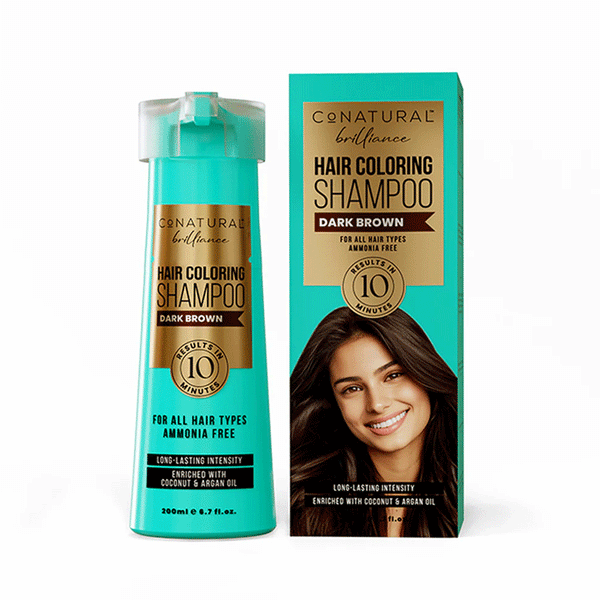 Conatural Hair Coloring Shampoo Dark Brown 200ml - Snapcart.pk
