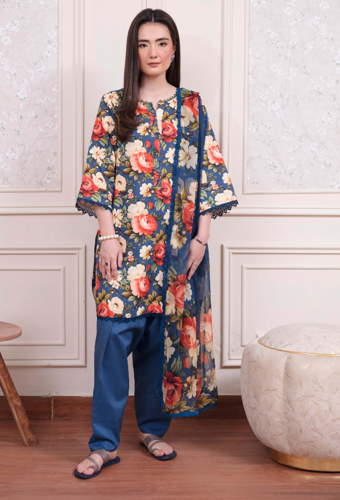 Coco By Humdum Unstitched 3 Piece Viscose Suit-D08