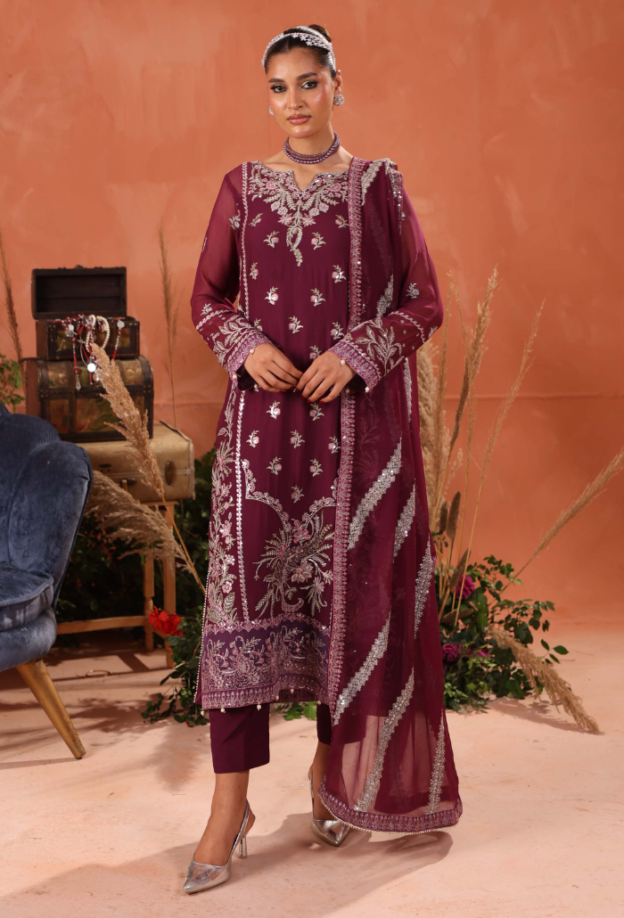 Heer By Humdum Stitched 3 Piece Formals Vol-02 Suit-D09