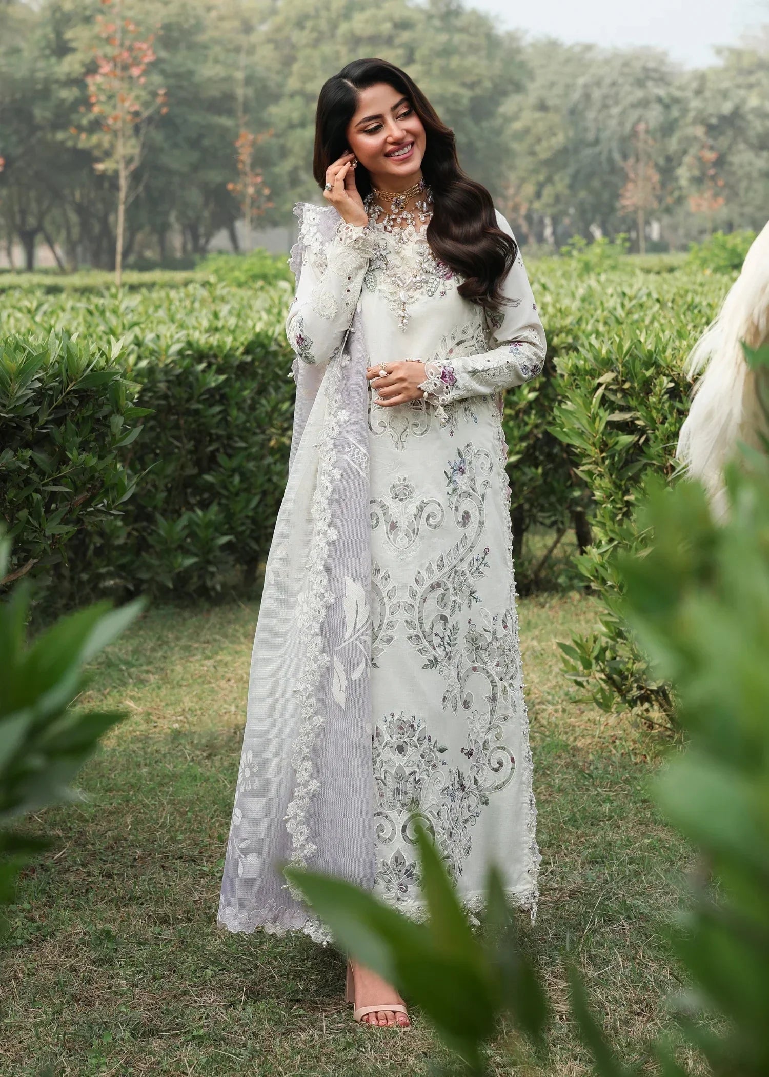 Tales Of Petals By Sardinia Unstitched 3 Piece Luxury Summer Suit-CLOUD WHISPER