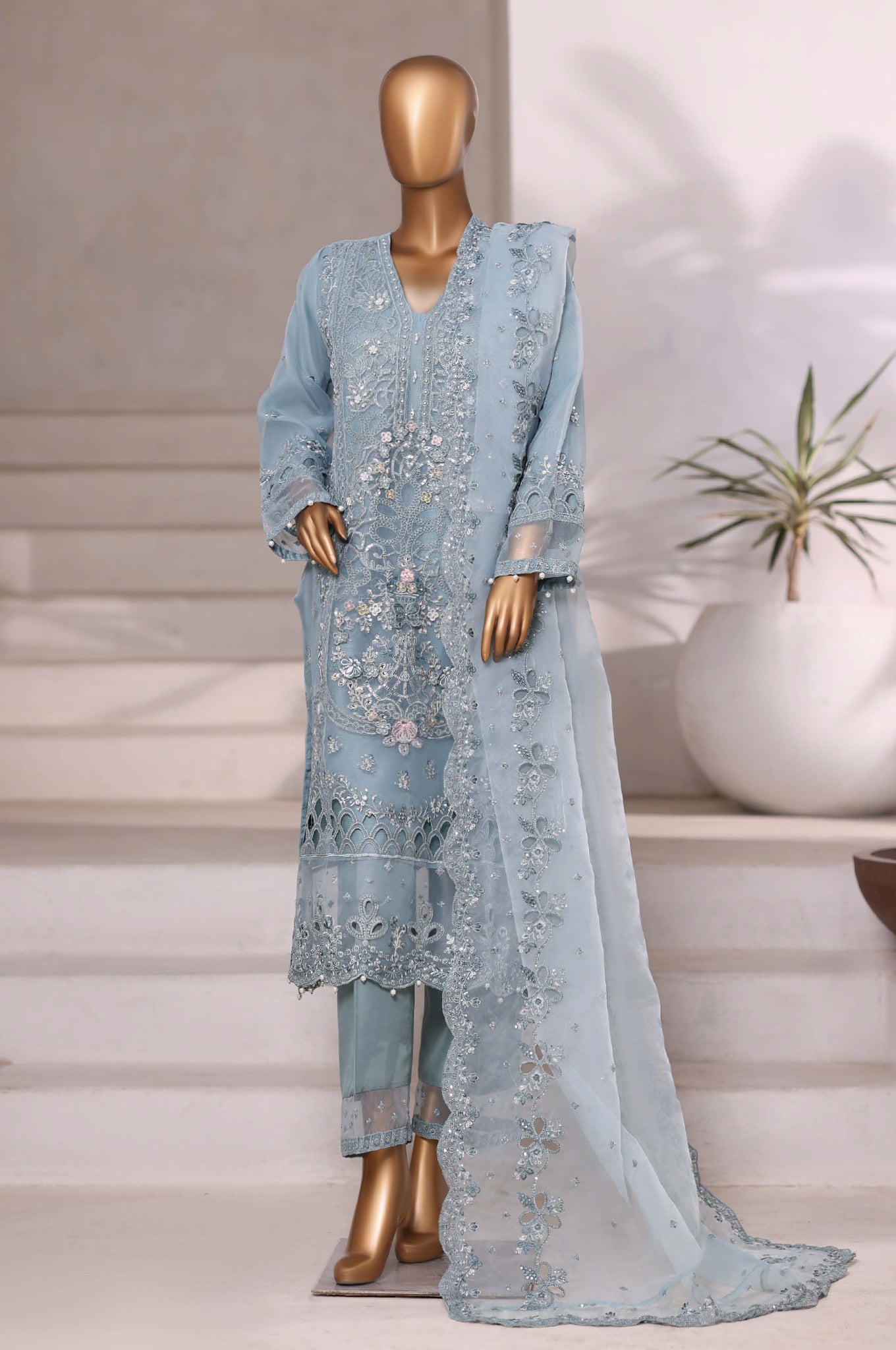 Mahpara by Sada Bahar Stitched 3 Piece Festive Formals Vol-18 Collection'2025-3D-6-Azure