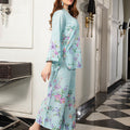 Ahlam By Safa Textile Stitched Co-Ords Lawn Suit-Light Blue Graceful Tunic