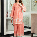 Ahlam By Safa Textile Stitched Co-Ords Lawn Suit-Peach Chic Printed