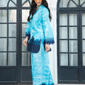 Ahlam By Safa Textile Stitched Co-Ords Lawn Suit-Sea Blue Premium Tunic