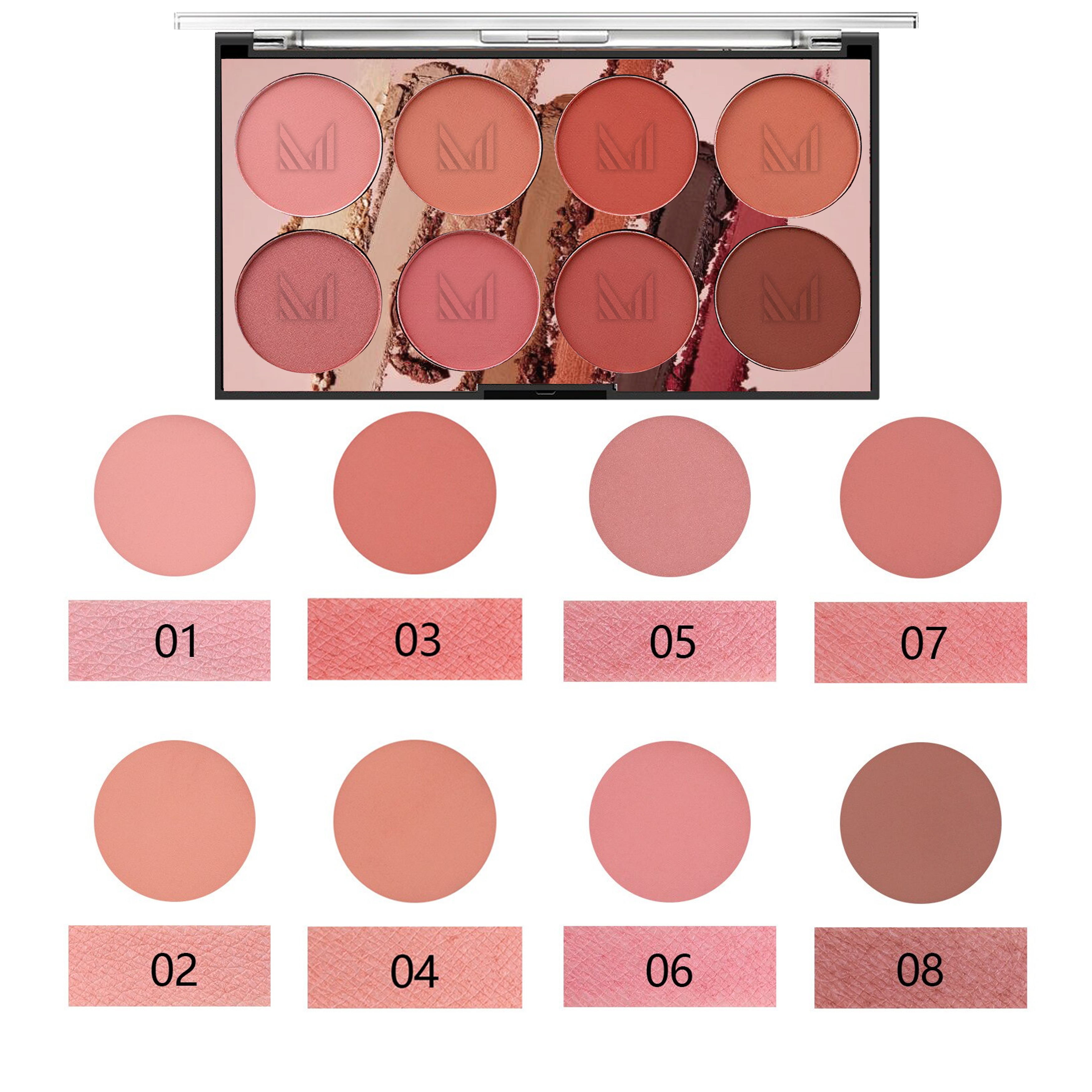 MUICIN - 8 Colors Professional Blusher Palette