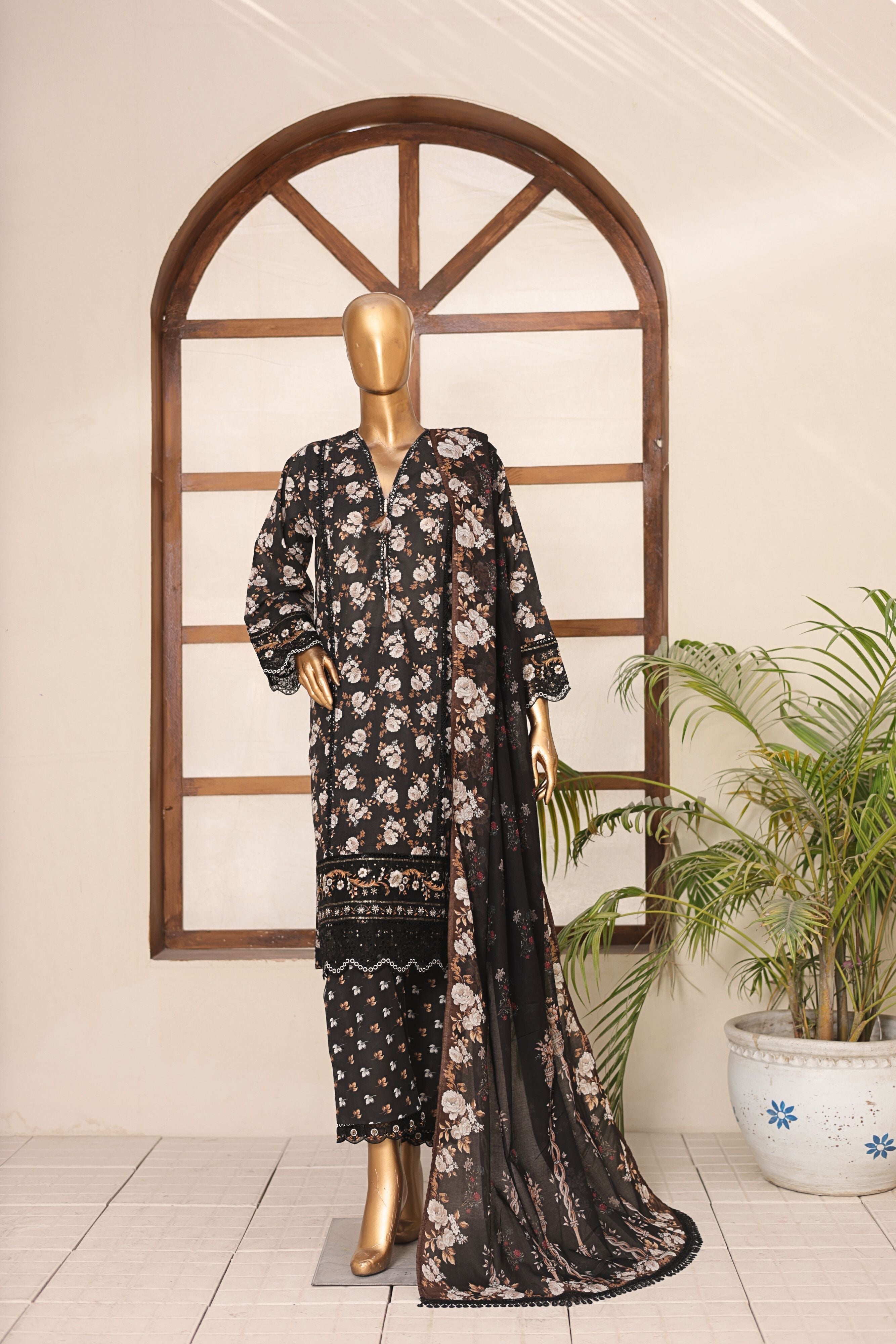 Mummmy & Me By Suntex Stitched 3 Piece Chikankari Summer Eid Suit-OS-2609