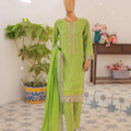 Oswah By Suntex Stitched 3 Piece Emb Lace Kaari Suit-OS-2541