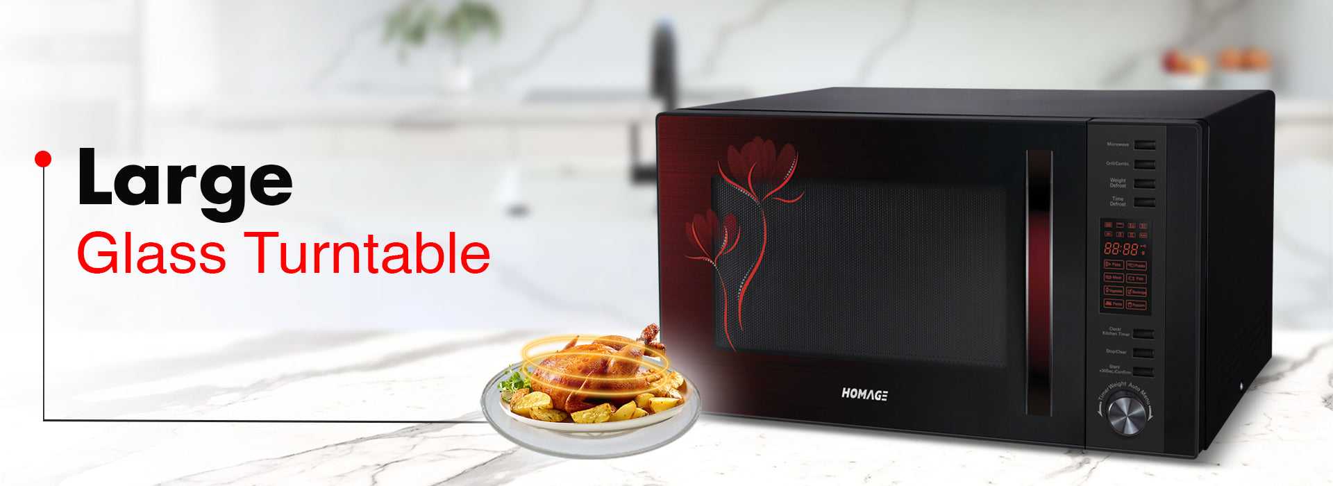 Homage Microwave Oven With Grill (HDG-282B) - 28 Liters - Snapcart.pk