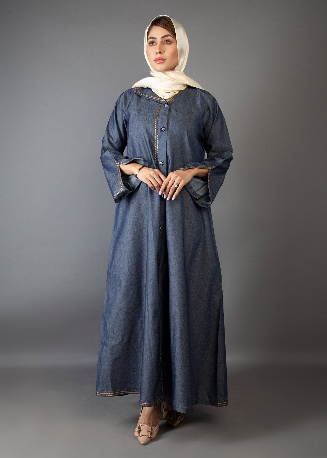 Abaya.Pk Denim Elegance Abaya