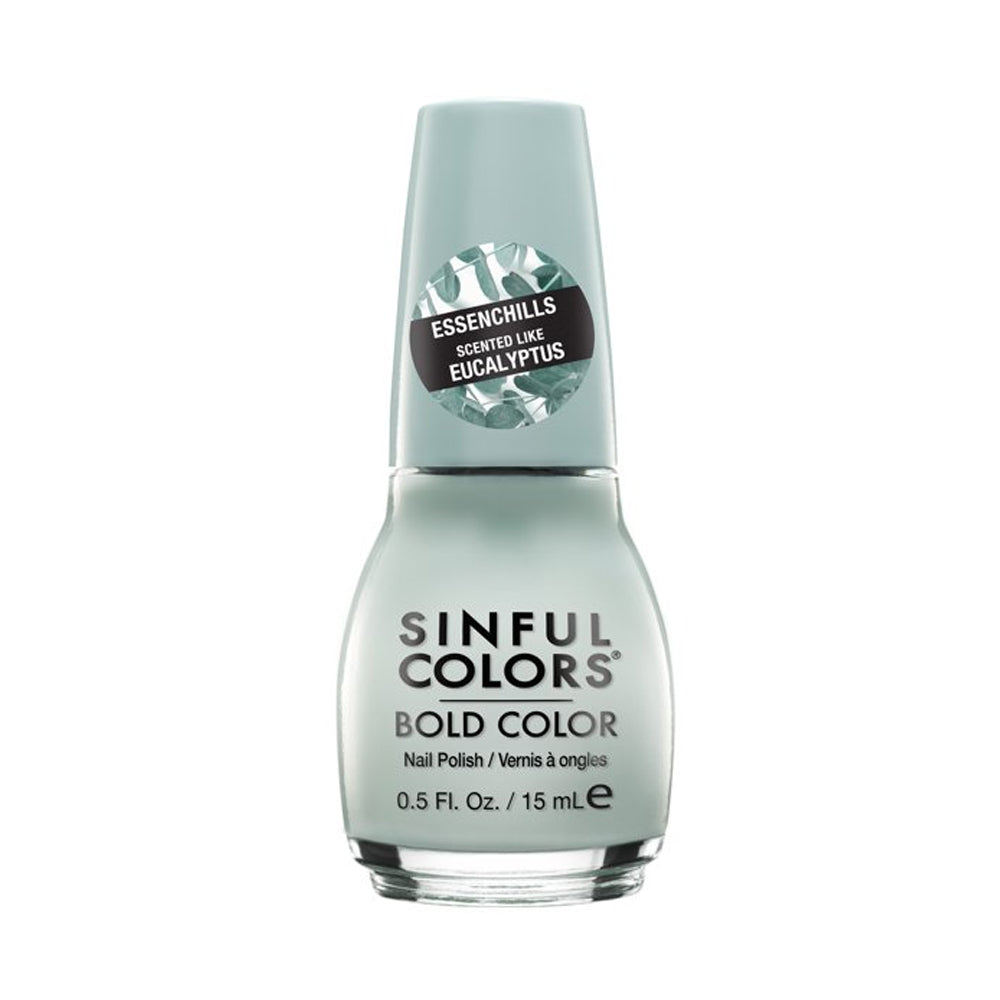 Essence Sinful Colors- Essen chills Nail Polish with Unique Pastel Pigments, Aromatic & Calming Scented Nailpaint - Eucalyptahhh