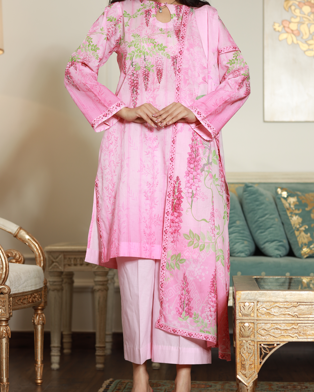 Chameli Studio-Whispered Grace Lawn Digital Print 3 Piece Unstitched Suit-WRTS-0001