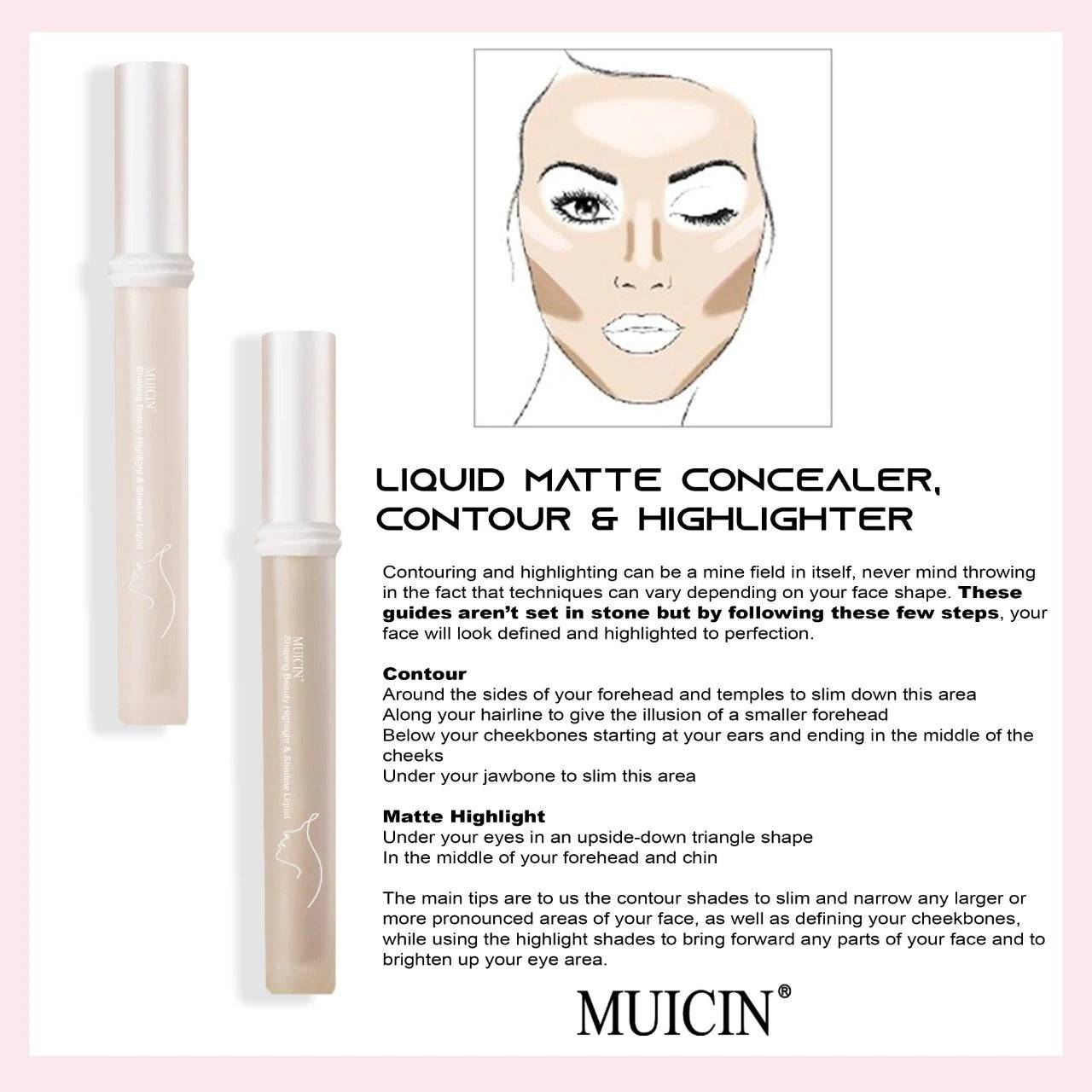 MUICIN - Liquid Matte Concealer, Contour, & Highlighter - 3g - My Store