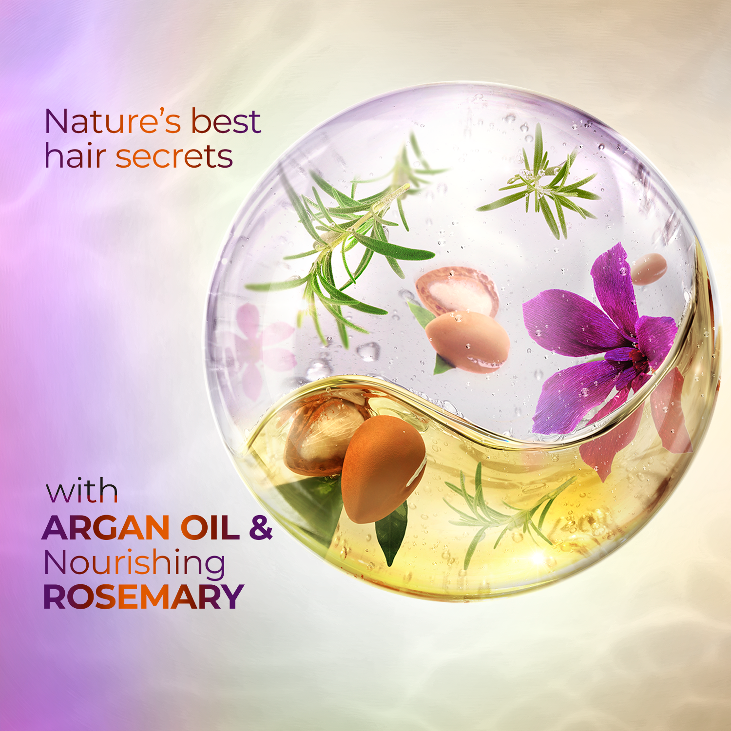 Sunsilk - Oil Blends Rosemary & Argan Oil Shampoo - 380Ml