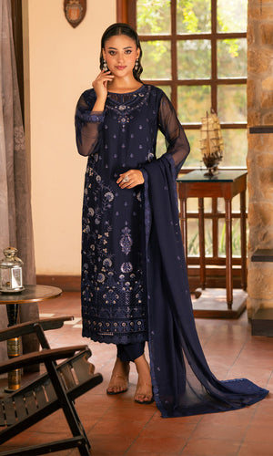 Shamooz Stitched 3 Piece Formals Collection'2025-Cobalt SE-042