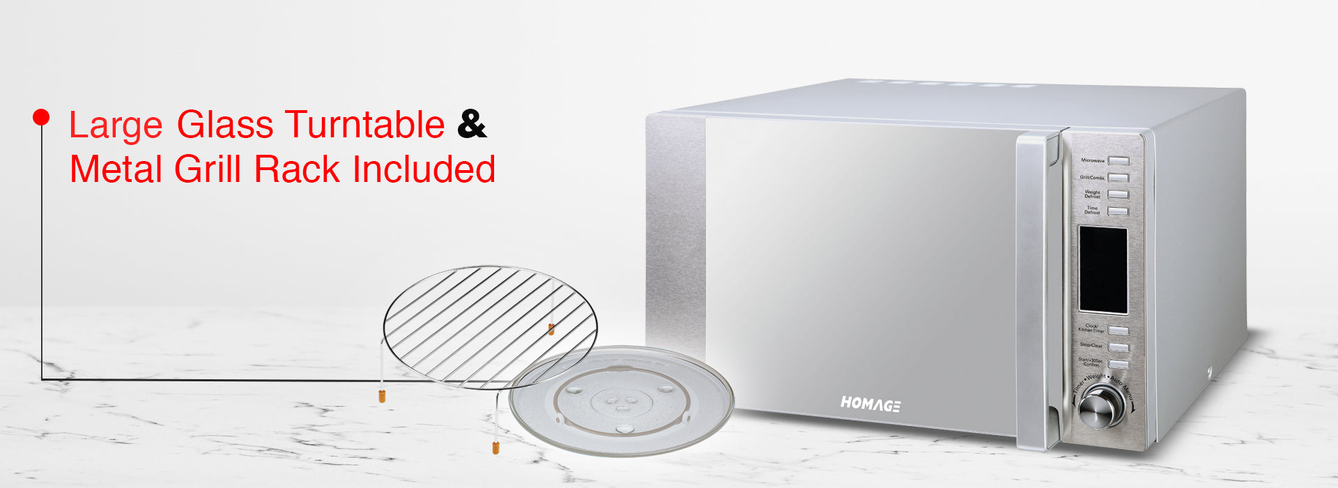 Homage Microwave Oven With Grill (HDG-201S) - 20 Liters - Snapcart.pk