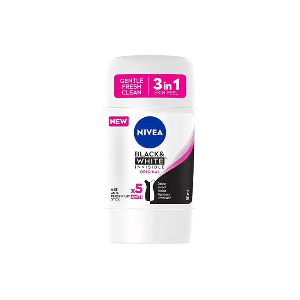 Nivea Black & White Invisible Original Deodorant Stick 50ml - Snapcart.pk