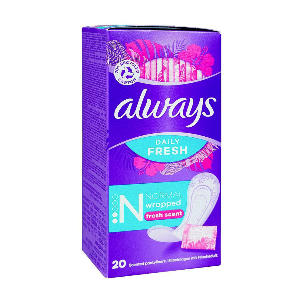 Always Dailies Pantyliners Fresh Scent Singles Normal 20s