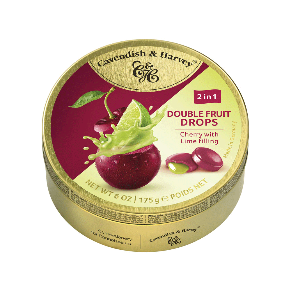 Cavendish & Harvey Double Fruit Drops Cherry & Lime Filling 175g