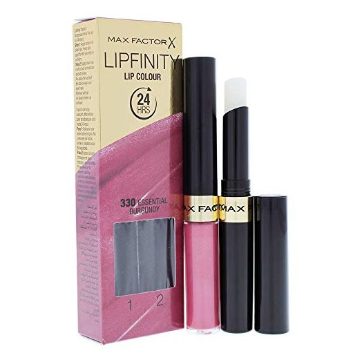 Maxfactor Lipfinity Lip Colour Lipstick 2Step Long Lasting - 330 Essentail Burgundy 2.3 Ml + 1.9 G