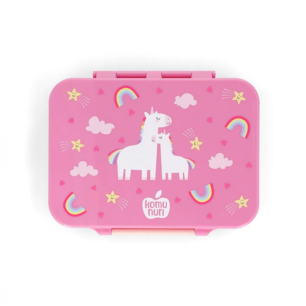 Komu Nuri Leak Proof Lunch Box Unicorn & Rainbow