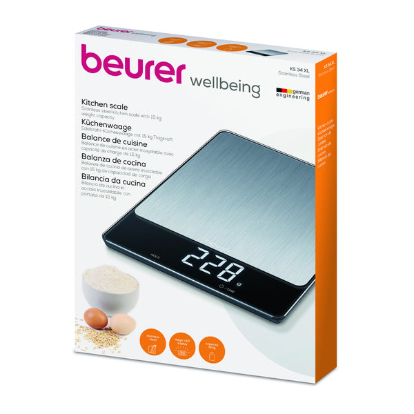 Beurer Stainless Steel Kitchen Scale Ks 34xl - Snapcart.pk