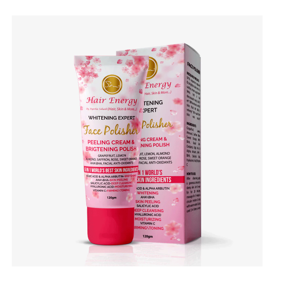 Hair Energy Skin Care Whitening Expert Face Polisher Peeling Cream Brigtening Polish 120ml - Snapcart.pk