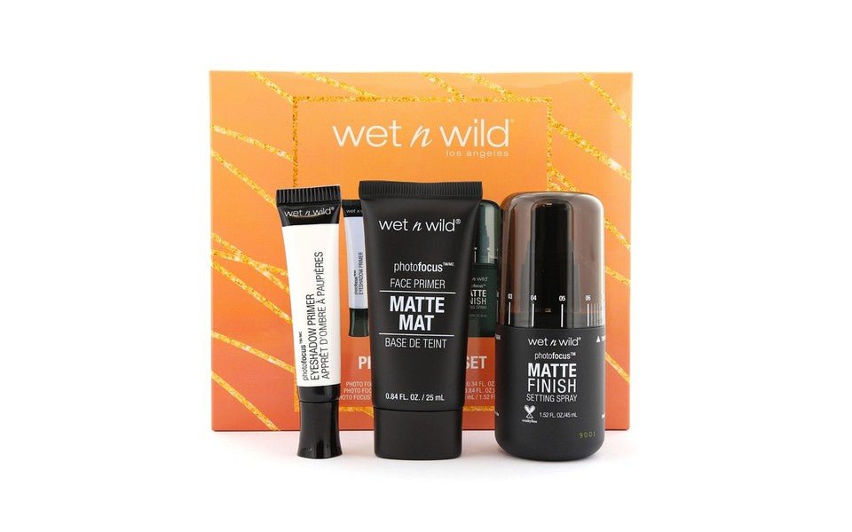 Wet n Wild  Prep & Prime Set Eyeshadow Primer 10Ml+Matte Face Primer 25Ml+Matte Setting Spray 45Ml