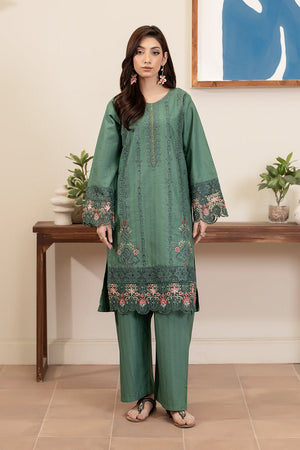 Flutterby Stitched 2 Piece Cotton Satin Winter Collection'2025-Selma-gr
