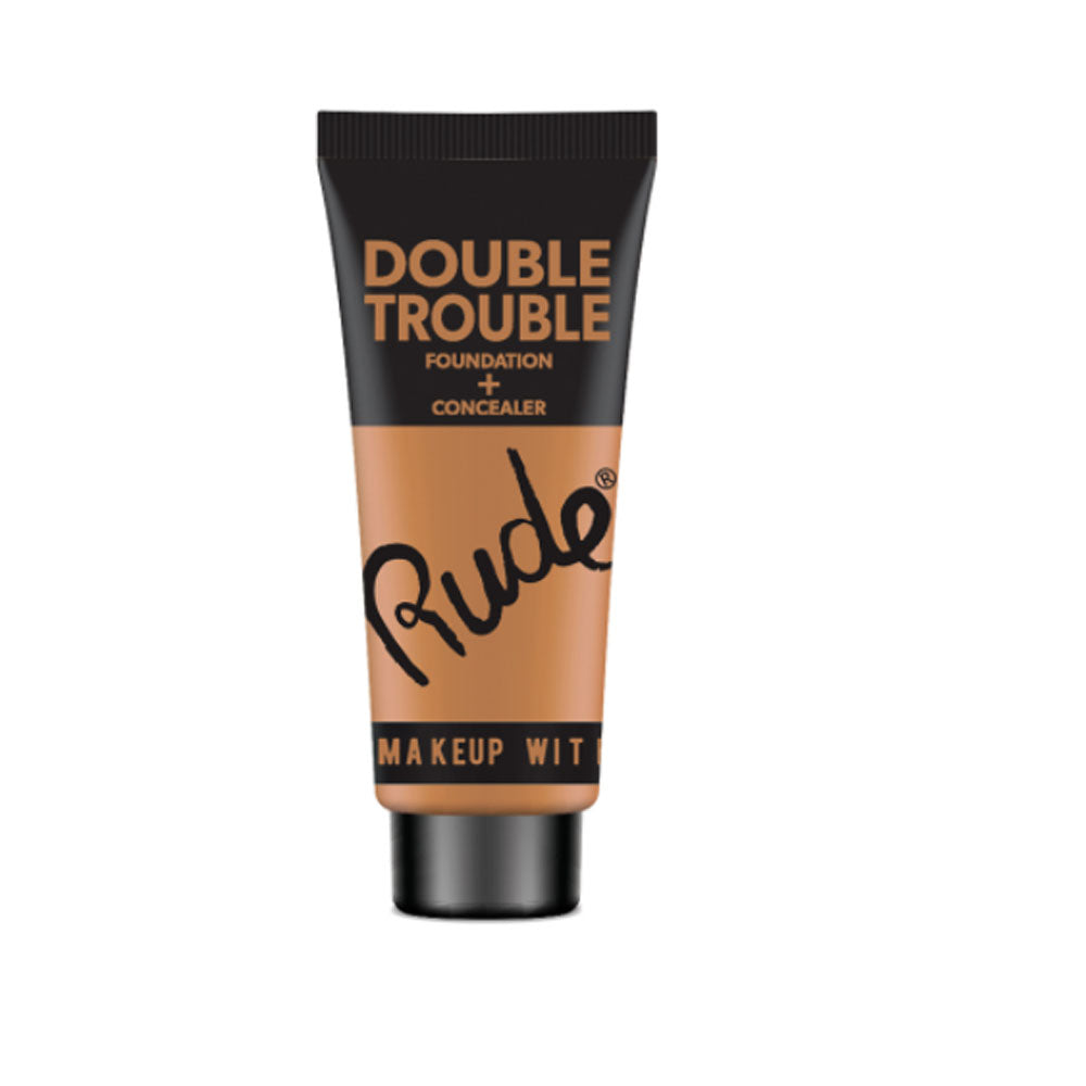 Rude- Double Trouble Foundation + Concealer - Warm Natural, 30 Ml
