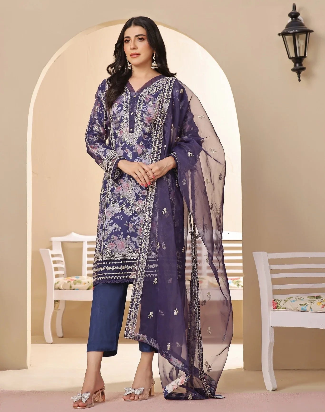 Dressline 3 Piece Emb Organza Suit 149K