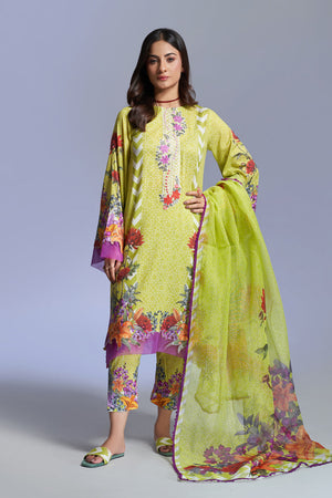 The Affordables By Mariam Malik Unstitched 3 Piece Digital Printed Lawn Collection'2025-Floral Green