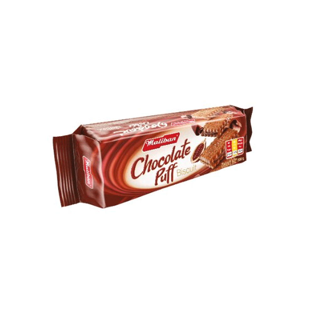 Maliban Chocolate Puff Biscuit 200g - Snapcart.pk