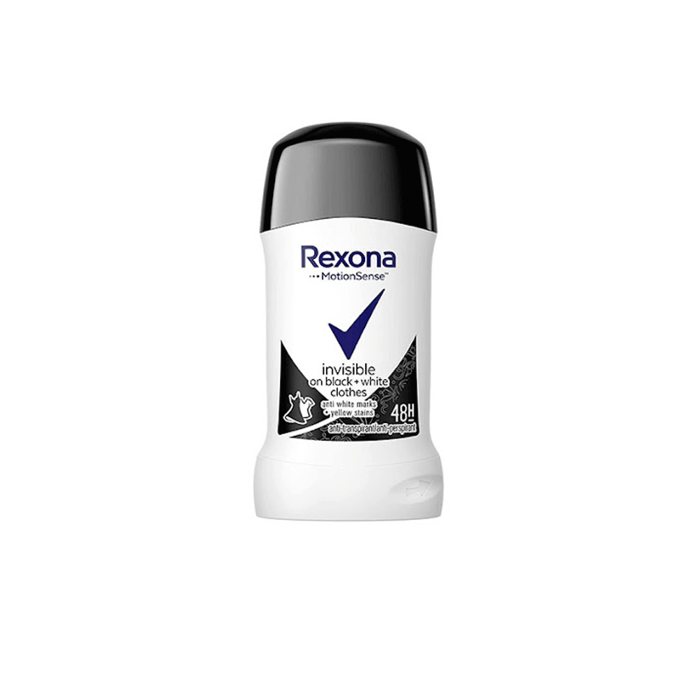 Rexona Invisible On Black+white Clothes 48h Deodorant Stick 40g - Snapcart.pk