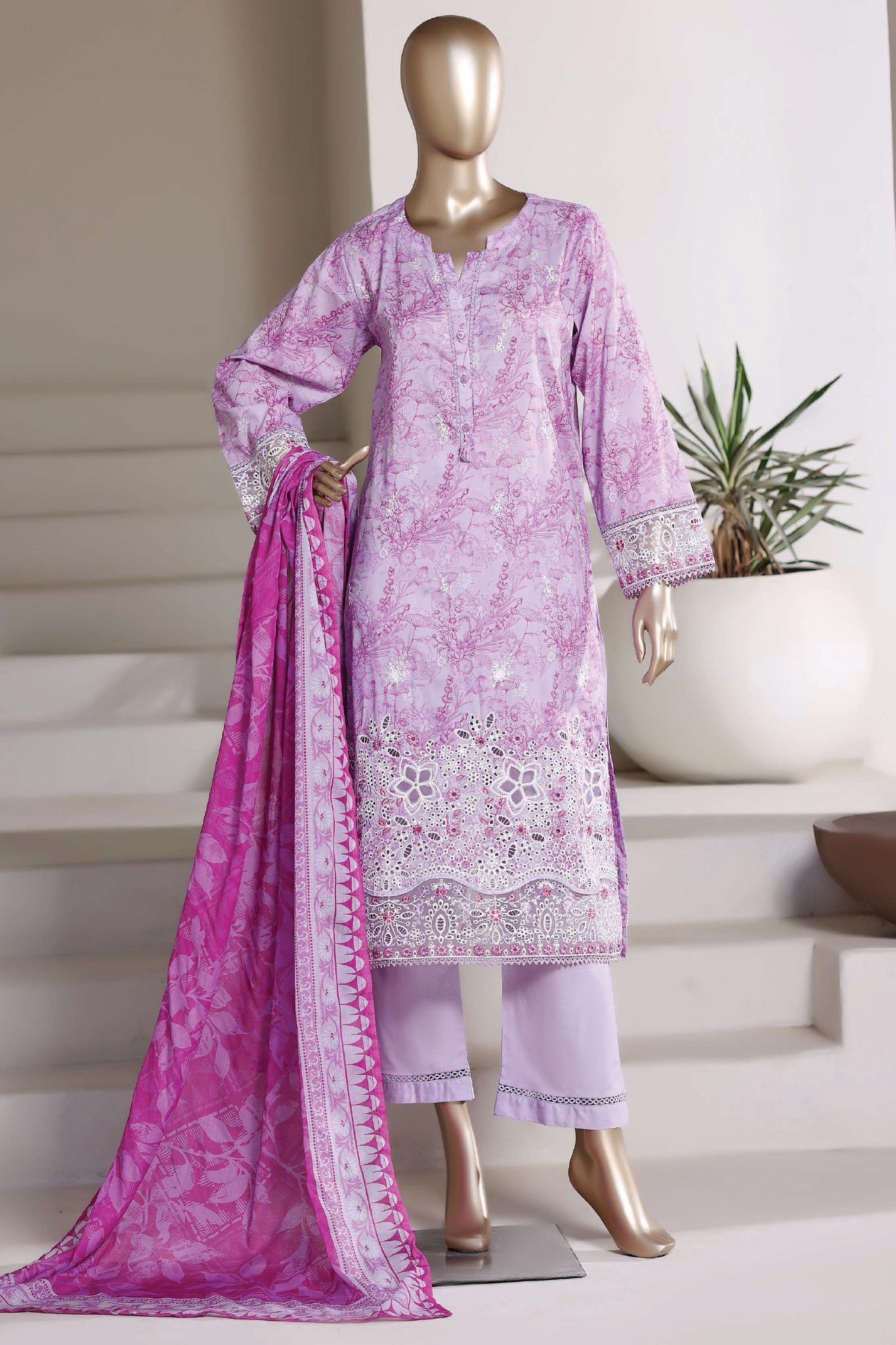 Amyrah By Sada Bahar Stitched 3 Piece Festive Emb Lawn Vol-02 Suit-EMB-4849-PURPLE