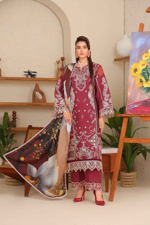Sahiba By Huma Gul Unstitched 3 Piece Premium Winter Collection'2025-Rubra HG-304