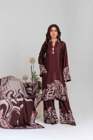 Vibrant Aura By Huma Gul Unstitched 3 Piece Satin Silk Edit Collection'2025-Brista HG-207