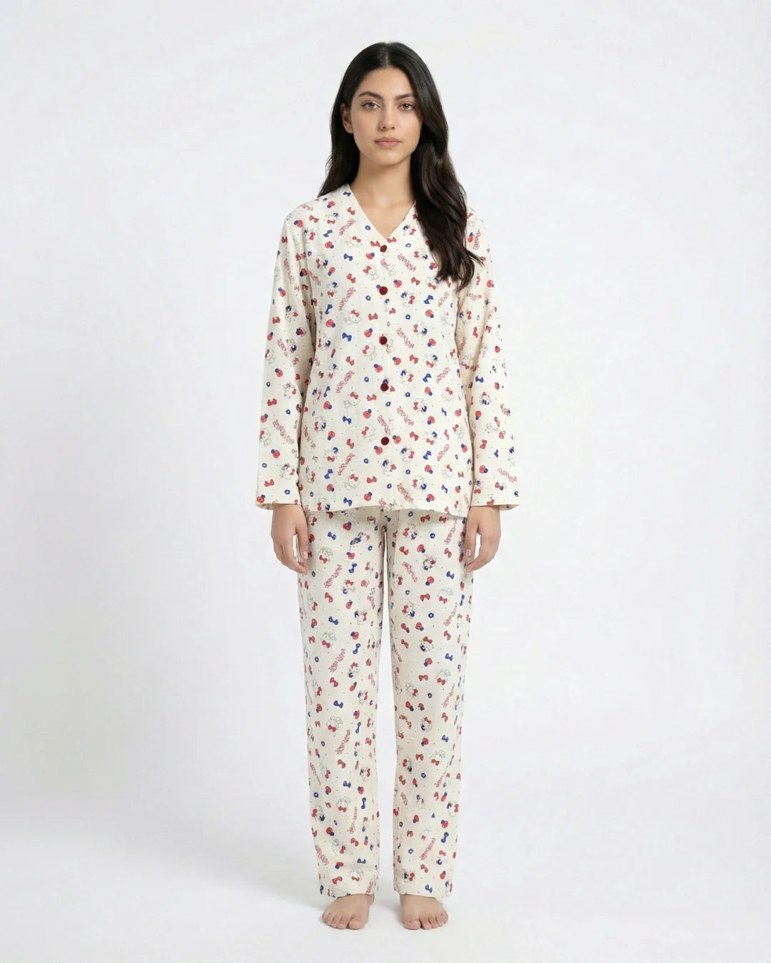 Summer Crinkled Pajama Suit - Plush Kitty