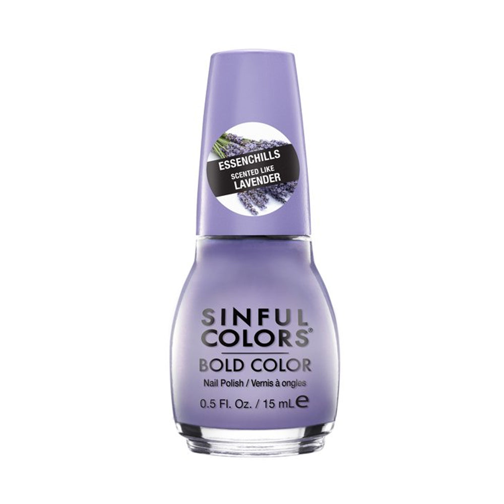Essence Sinful Colors- Essen chills Nail Polish with Unique Pastel Pigments, Aromatic & Calming Scented Nailpaint - Low-Key Lavender